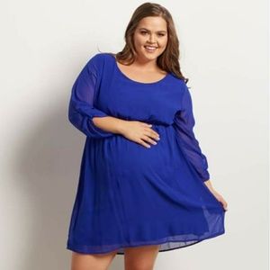 Pink Blush Maternity Plus Royal Blue Dress